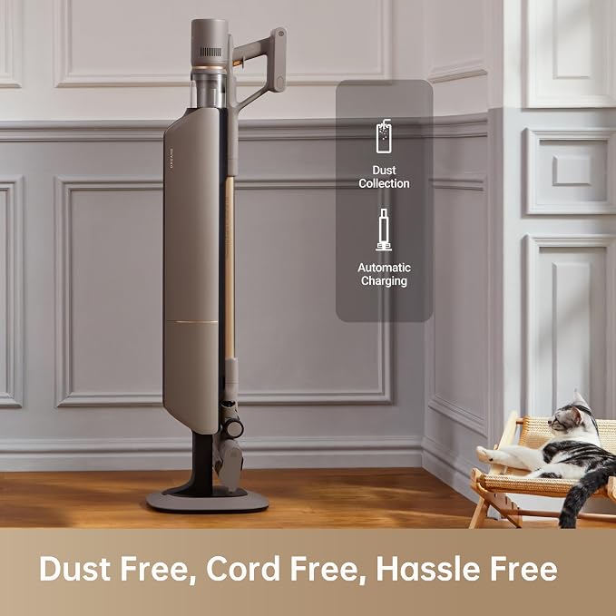 DREAME Z10 Station T Cordless Vacuum with Auto-Empty Base, 2.5L Dust Collection, 65-Min Runtime, Powerful Stick Vac for Carpet Hardwood Tile & Pet Hair – Lightweight