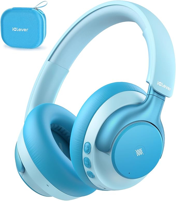 iClever Q950 Hearing Care Certified Noise Cancelling Headphones for Kids | SafeSound Tech 3.0, TÜV Certified, Sensory Inclusive for Autism, Red Dot Award Winner, 60H Playtime, Storage Case for Travel