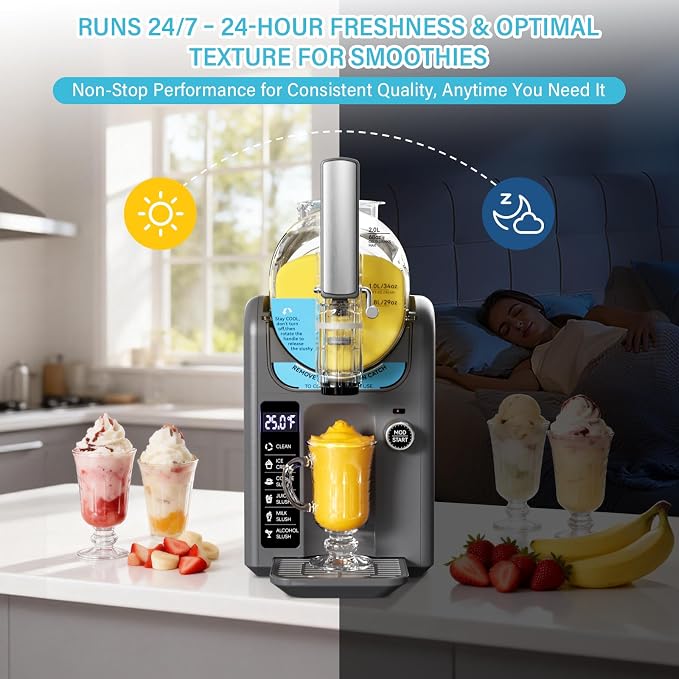 Ice Cream Machine Frozen Drink Maker, Slushie Machine for Home - Slushy Machine Maker No Ice Needed Self Cleaning, 5 Preset for Soft Serve Ice Cream, Slushie, Margarita, Frappés, Milkshake