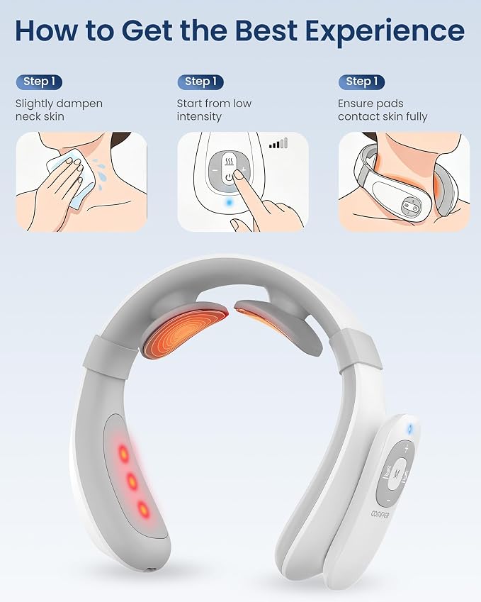 COMFIER FSA Eligible Cordless Neck Massager for Pain Relief Deep Tissue, Vibration Travel Massager,Portable HSA Neck Massager for Office, Mothers Day Gift