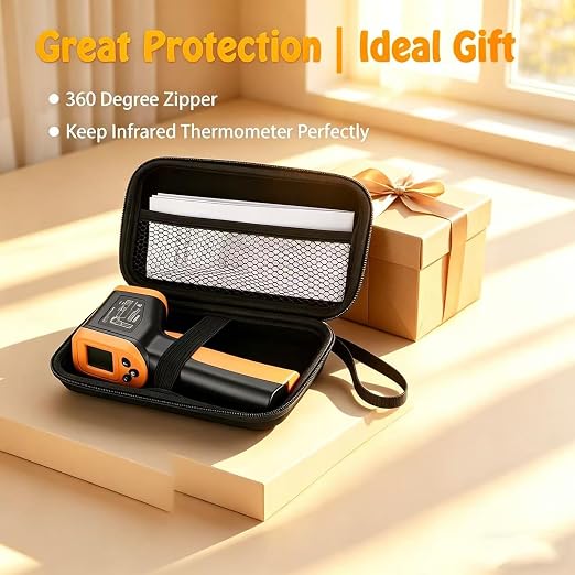 OnniOne Infrared Thermometer Temperature Gun -58℉~1022℉, Digital Laser Thermometer Gun for Cooking Blackstone Pizza Oven Griddle, IR Thermometer with Carrying Storage Case, Backlit (NOT for Human)