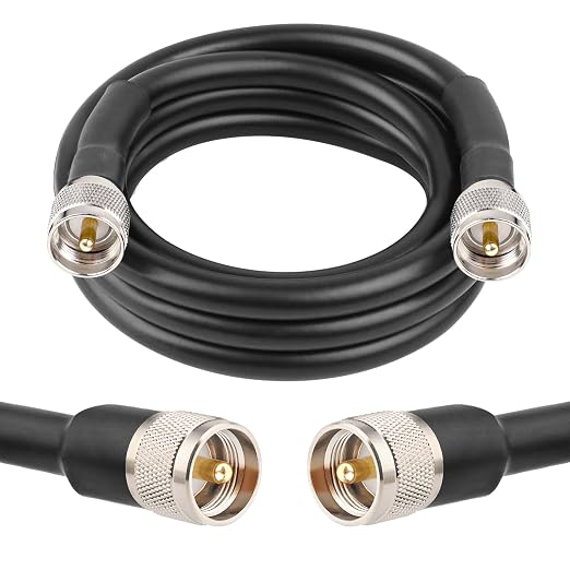 MOOKEERF 6FT KMR400 UHF CB Coax Cable - PL259 Male to Male Coaxial Low Loss UHF Cable for HAM, VHF Radio, SWR Meter, Antenna Analyzer