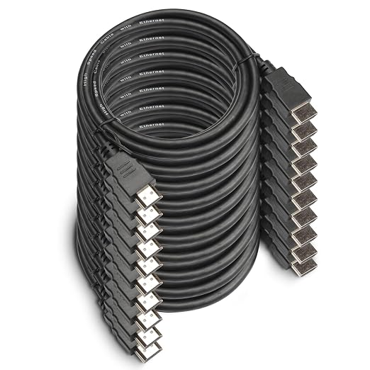 OREI Ultra High Speed 4kHDMI Cable 6ft – High-Speed 10.2Gbps, 3D, ARC, Ethernet – Premium 6ft HDMI Cable for TVs, Monitors, Home Theater & Gaming (50 Pack)