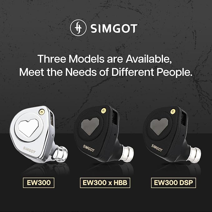 Linsoul SIMGOT EW300 1DD+1Planar+1PZT Hybrid Driver in Ear Monitor, Wired Earbuds IEM, Gaming Earbuds with Detachable Nozzles, Silver-Plated OFC IEM Cable for Audiophile Musician (EW300 DSP)