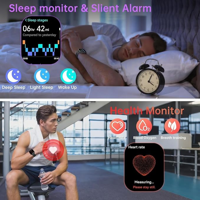 Smart Watch for Men Women (Answer/Make Calls), 2026 New Fitness Tracker Built-in GPS, 2.06"HD Fitness Watch with 110+ Sports Modes, Heart Rate/Sleep Monitor, 5ATM Waterproof for Outdoor Android iOS