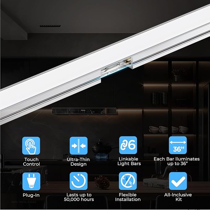VST Under Cabinet Lighting 6 Pack, Smart LED Light Bars 2700K-6500K Dimmable, App & Voice Control for Google Home & Alexa, Remote & Hand Wave, Seamless Linkable 12V Plug-in for Kitchen, Closet, Shelf