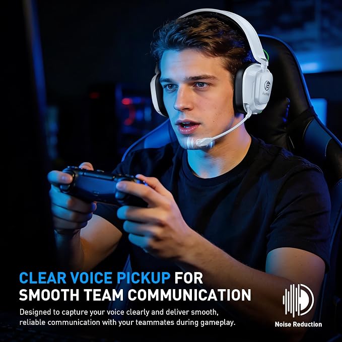 Wireless Gaming Headset with Noise-Canceling Mic for Xbox Series X/S, Xbox One, PS4, PS5, PC, Mac, 2.4GHz Wireless & Bluetooth 5.4 Gaming Headphones, 100-Hour Battery, 50mm Drivers