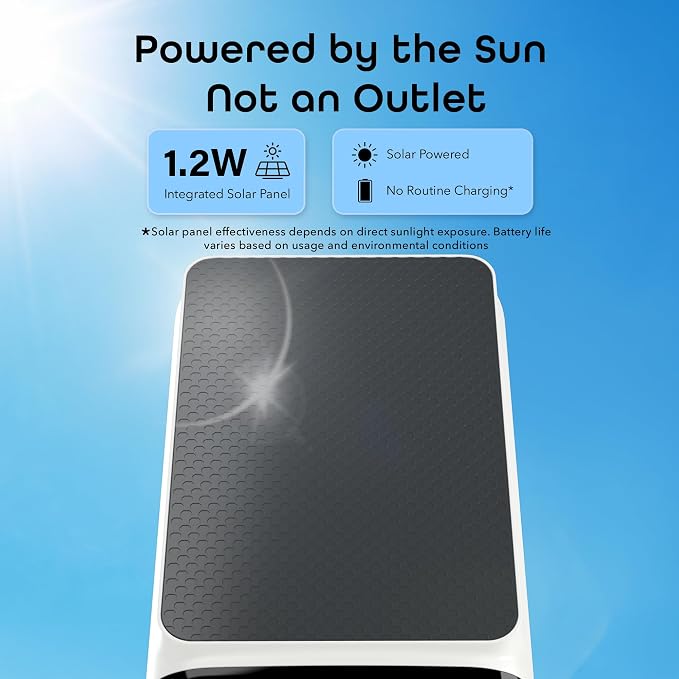 Geeni Falcon Smart Solar Battery Camera 5MP 2K+ – Outdoor Camera Wireless, Weather Resistant with Solar-Powered Battery, Motion Alerts, Color Night Vision, Two-Way Audio — 1-Pack, White