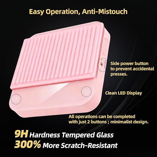ShanSon Mini Coffee Scale with Timer,0.1g High Precision Espresso Scale,2kg/0.1g Digital Kitchen Scale with Flow Rate,USB-C Rechargeable,Waterproof Surface,Auto Timer for Pour Over & Espresso,Pink
