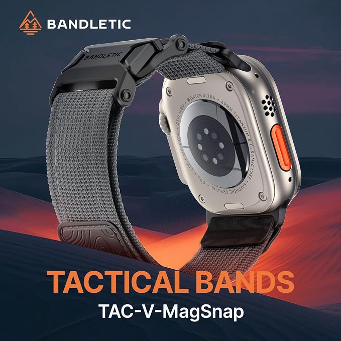 Bandletic Magnetic Nylon Band Compatible with Apple Ultra Watch Band, Rugged Loop Strap Comfortable Watchbands for iWatch Ultra3/2 49mm,Series 11 10 46mm, 9/8/7 45mm, SE3/6/SE/5/4 44mm, 3/2/1 42mm