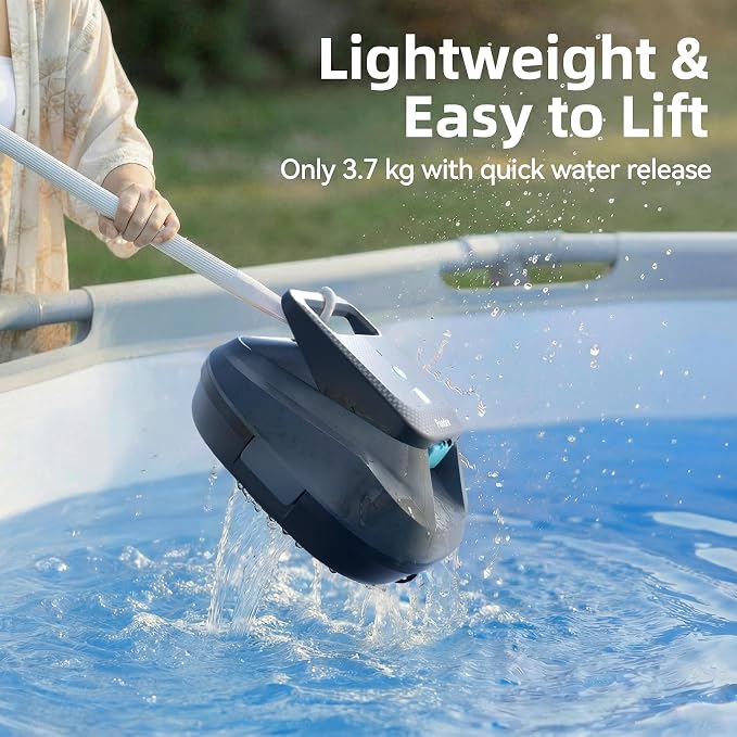 X2 Robotic Pool Vacuum, Cordless Pool Cleaner with 200-Min Runtime, Auto-Parking, 3.3h Fast Charging, for Above-Ground & Flat-Bottom Inground Pools up to 1290 sq.ft, Blue