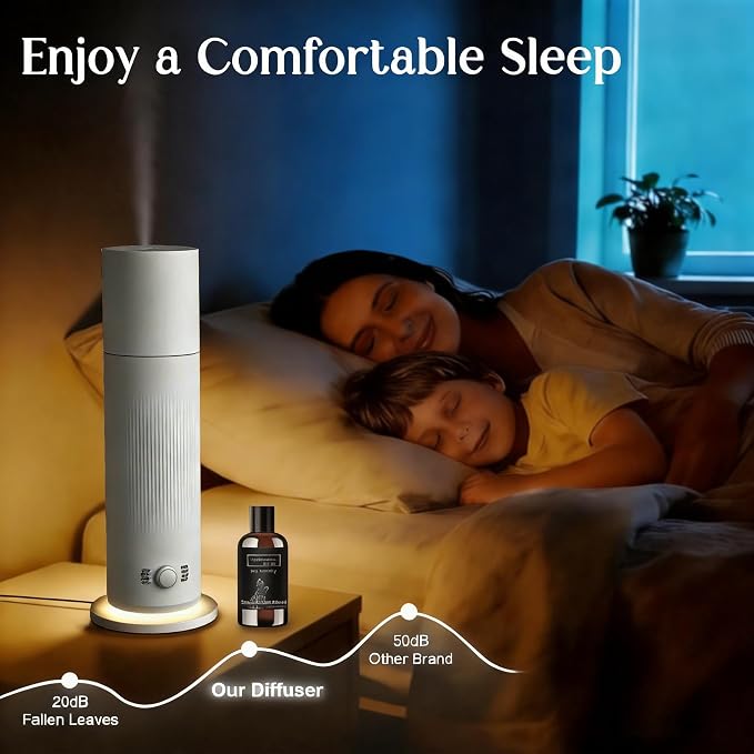 Waterless Essential Oil Diffuser, Scent Air Machine for Home with Hotel Scent Oil, Covers Up to 1000 Sq.Ft, Adjustable Mist & Timer, Hotel and Commercial Use