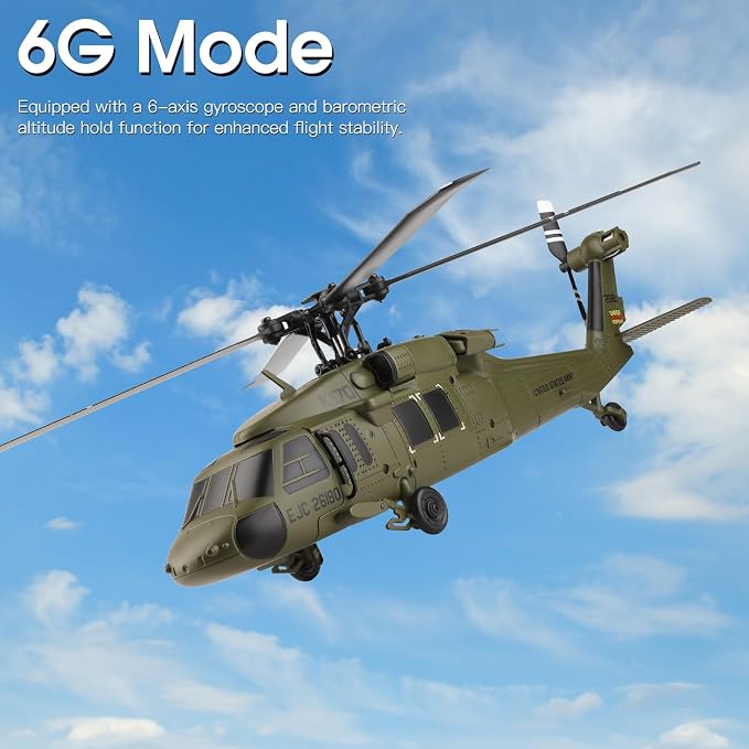 WLtoys K170 RC Helicopter, 4CH 2.4GHz Fixed-Wing Aircraft RTF with 6-Axis Gyro, One-Key Stunt & Altitude Hold, Crash-Resistant, Outdoor/Indoor Helicopter for Beginner Teens Adults