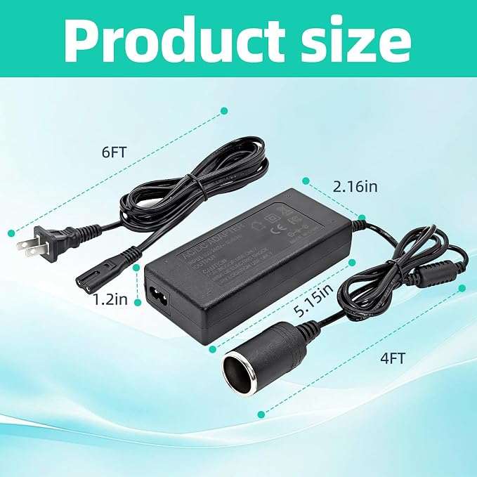 12V Adapter for Igloo Iceless Kool Mate Cool Chill Thermoelectric Coolers | Replacement Converter Supply Charger Cord for Igloo Iceless Thermoelectric Coolers PSU