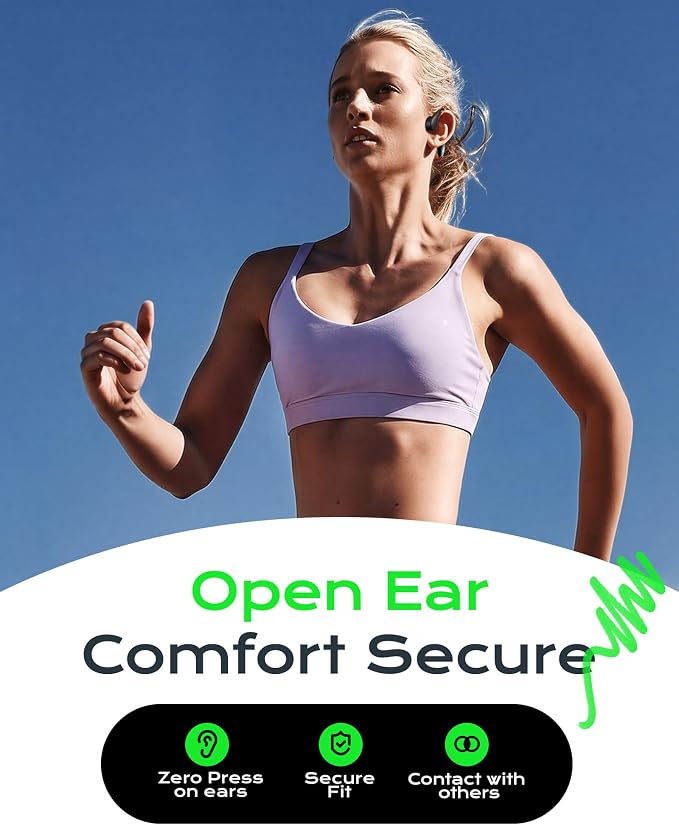 DEMICEA Open Ear Sport Headphones, Wireless Bone Conduction Earphones, Built-in 32GB MP3,with Mic, IP68, Sweat & Water Resistant, Up to 8 Hours Battery, Bluetooth 5.3,for Running,Workouts