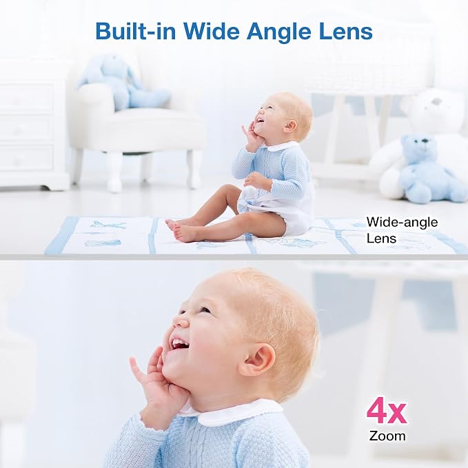 VTech Smart WiFi Baby Monitor – See Your Baby at Home or from Anywhere, Free App, 1080p Camera, 5" Screen, Pan-Tilt-Zoom, Night Vision, Two-Way Talk | VM901