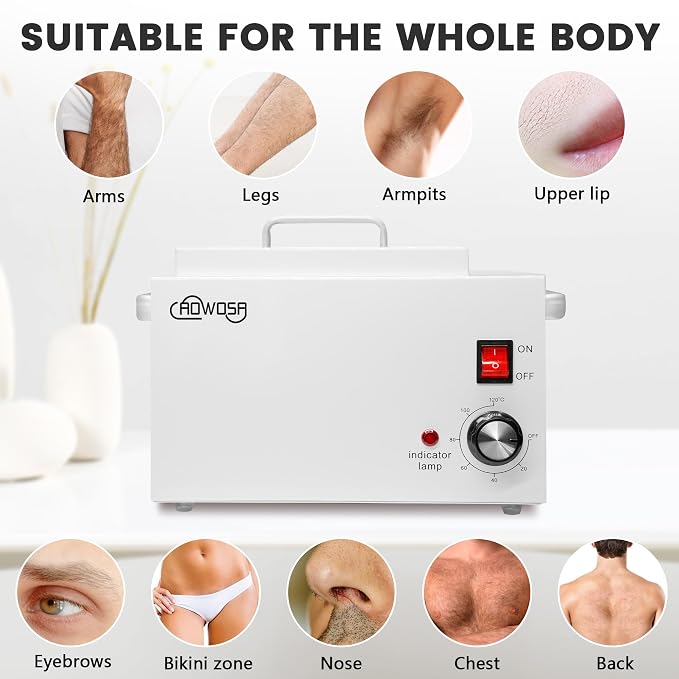 Single Wax Warmer Professional 3L Electric Wax Heater Machine Hold 5.5 Lbs for Hair Removal, Large Waxing Pot Paraffin Facial Skin Body SPA Salon Equipment with 100 Sticks
