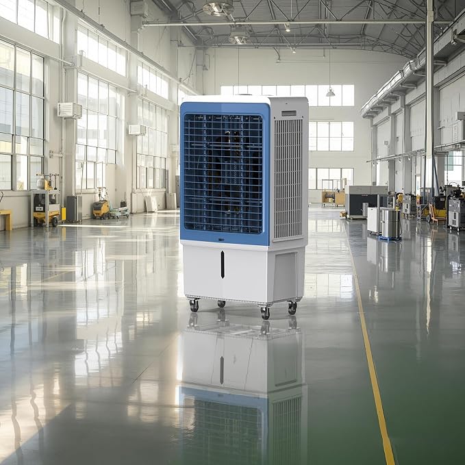 VEVOR Evaporative Air Cooler, 4129 CFM with 12.7 Gallon Water Tank Swamp Cooler, Portable Cooling Fan with Remote Control, 12H Timer, 4 Ice Boxes, Quiet Operation, 3 Wind Speeds for Outdoor Indoor Use