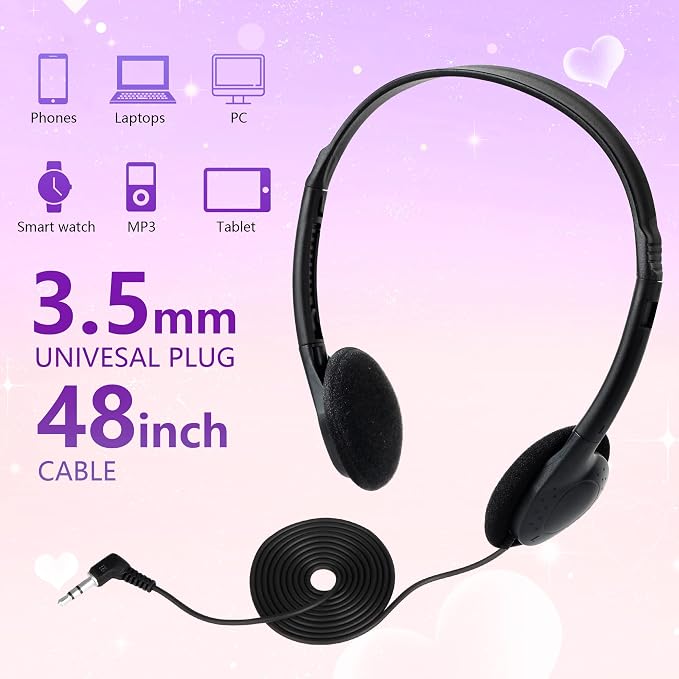 Kids Headphones Bulk 30 Pack for School Students Children Teen Boys Girls, Wholesale Headphones for Classroom Earphones,Group Learning, Computer Lab, Library, Online Lesson and Testing (Black)
