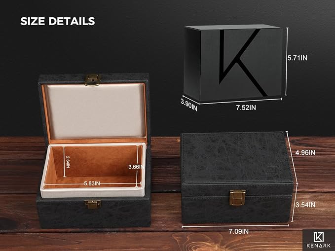 KK6 Faraday Box for Key Fobs, Signal Shielding Storage | Signal Shielding • Key Fob Storage • Premium Synthetic Leather • Home & Office Use