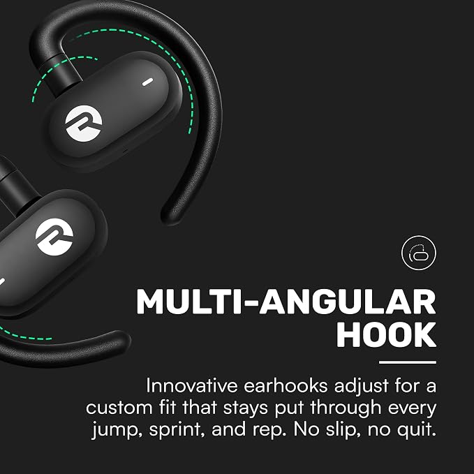 Raycon Fitness Open Ear Earbuds – Open Ear Headphones, Earbuds Wireless Bluetooth, Running Headphones, Sweat & Water-Resistant Earphones, 40 Hours Battery Life (Blue)