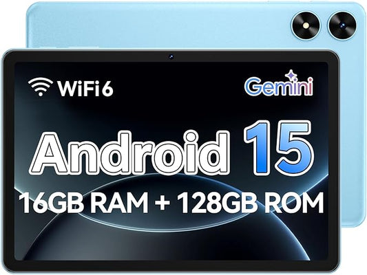 Tablet 10 inch, Android Tablet with Octa-Core Processor, 16GB RAM 128GB ROM 1 TB Expandable, 1280x800 IPS Touch Screen, GPS, 8H Battery, WiFi 6, BT 5.0, 2MP+8MP Dual Camera (Blue)