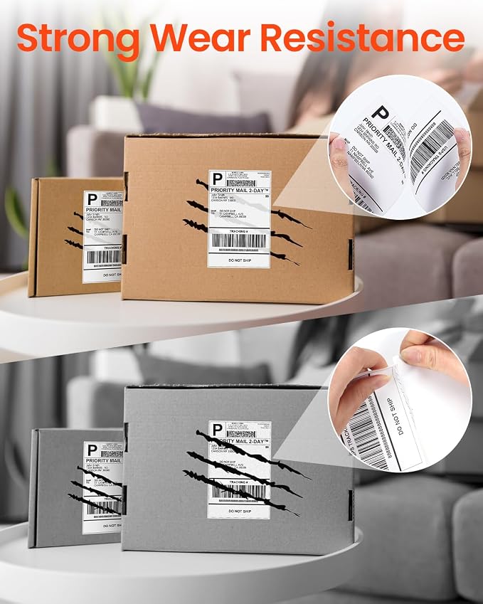 Phomemo Portable 4 Inch Thermal Label Printer with 55PCS White 4"x6" Thermal Labels