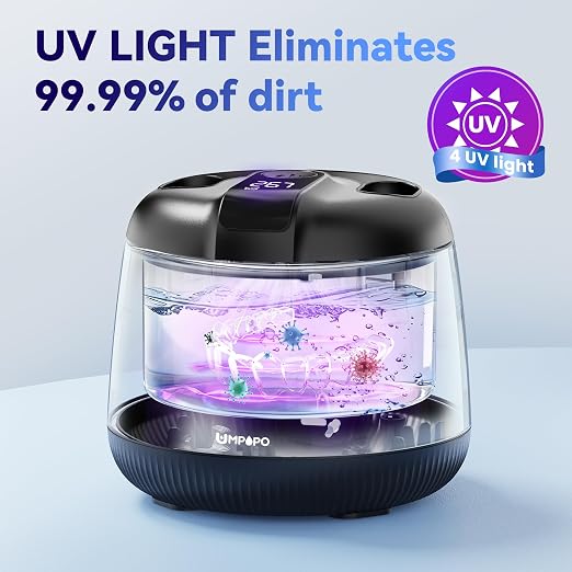 Ultrasonic Retainer Cleaner Machine 48kHz, Dental Cleaning Pod, Ultrasonic Retainer Cleaner for Dentures, Aligners, Mouth Guards, Toothbrush Heads and Jewelry with 200ML Capacity, LAB Supply | Gentle cleaning action works well on mouth guards, toothbru...