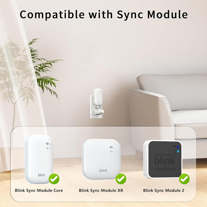 All-New Blink Outdoor Camera Wall Mount, 360° Adjustable Mount and Weather Proof Protective Housing with Blink Sync Module Outlet Mount for Blink Outdoor 4/2K+/3rd Gen Camera System (White, 5 Pack)