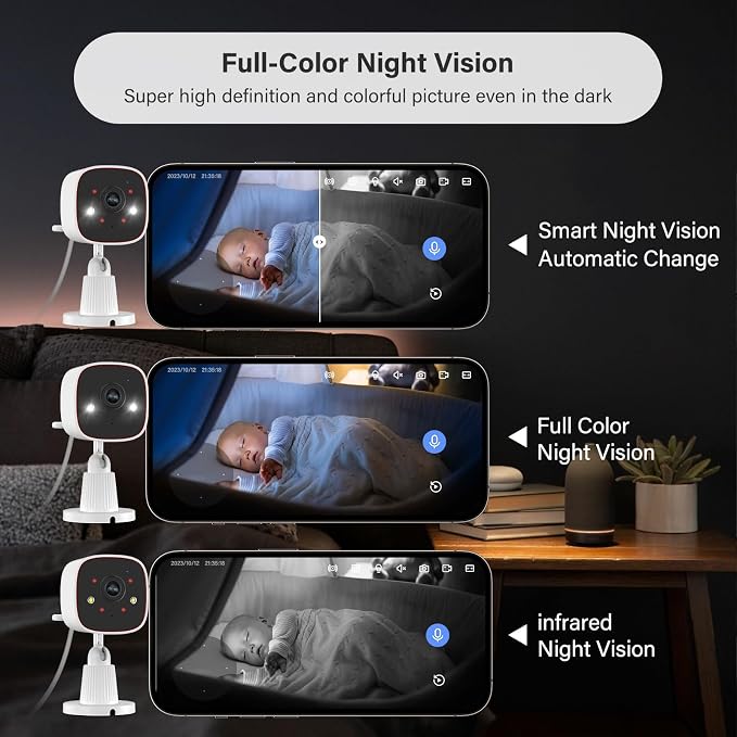 Jennov 2K WiFi Security Camera Indoor/Outdoor, Plug-in Home Surveillance Cam with Color Night Vision, Human Motion Detection, 2-Way Audio, IP66 Waterproof, Baby & Pet Monitor, 5G/2.4G