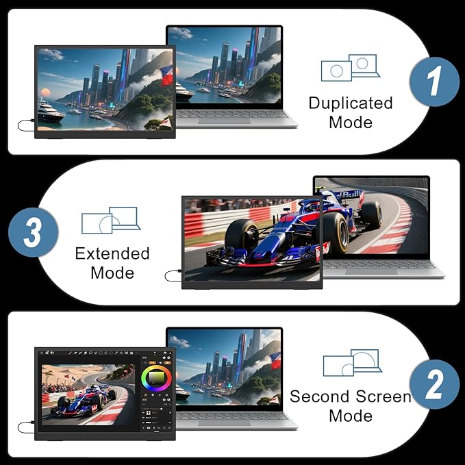 IBW 4K Portable Monitor 15.6" 3240x2160 UHD USB-C HDMI Laptop Monitor, 100% Adobe RGB IPS Computer Gaming Display HDR Travel Monitor w/Speakers & Kickstand for Laptop Xbox PS5 Switch PC Phone