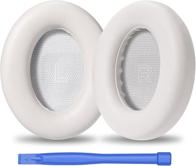 Replacement Earpads for Bose QuietComfort Ultra – Premium Memory Foam Cushions with Soft Protein Leather, Enhanced Noise Isolation, Easy Installation, for Bose QC Ultra Headphones (White Smoke)