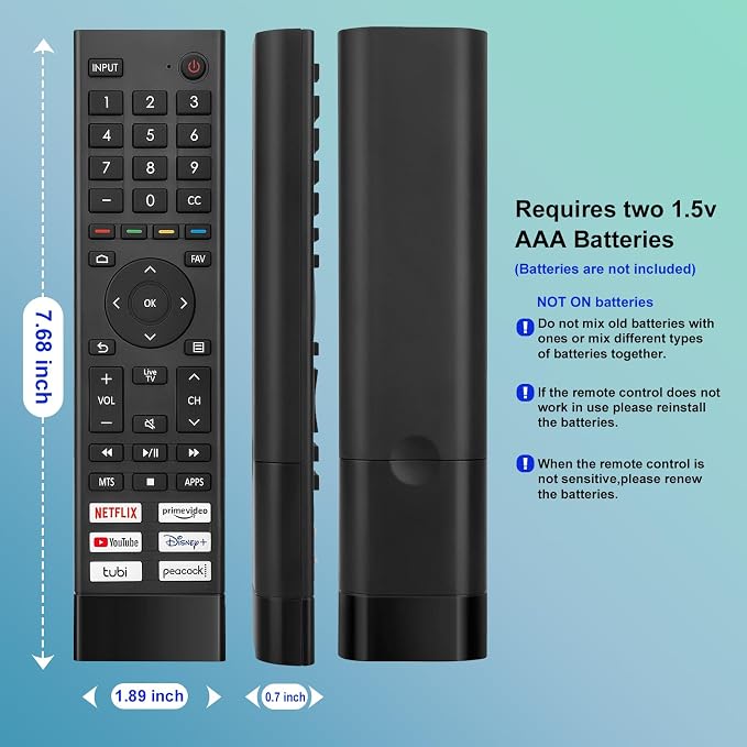 for Hisense TV Remote Replacement, for Hisense Universal Remote, for Google 4K UHD Series Smart TV 65U8H 75U8H 50U6H 55U6H 65U6H 75U6H 43A6H 50A6H 55A6H 55U6K 65U7K 55U8K.