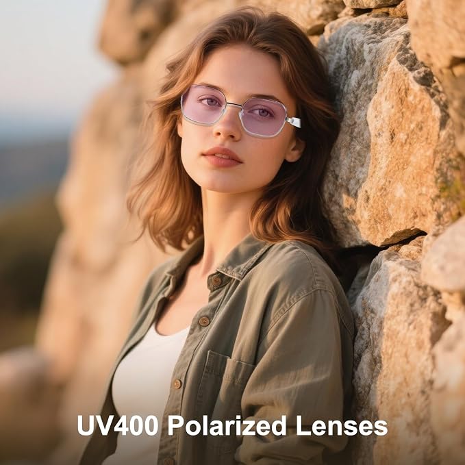 Smart Glasses for Women–Bluetooth Glasses with Photochromic Lenses | Open-Ear Audio, Built-in Mic & Speaker, IP54 Waterproof, Wearable Tech Glasses for Seamless Indoor & Outdoor Wear