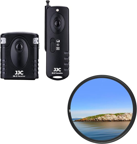 JJC Radio Wireless Remote Control & 58mm Multi-Coated UV Filter for Canon EOS Rebel T7 T6 T8i T7i T6i T6s T5i SL3 Camera with EF-S 18-55mm Kit Lens