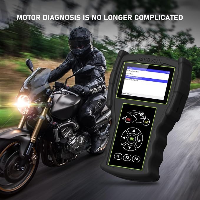 Motorcycle System Engine Diagnostic Test Tool M100 Pro Moto Scanner Code Readers Scan Tools 2 in 1 Motor Diagnosis+Multiple Battery Test Multilingual OBD Version