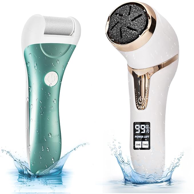 Callus Remover for Feet, Nicebirdie Electric Foot File Callus Removers Rechargeable Waterproof Pedicure Tools Foot Scrubber Shaver Feet Care Tool for Cracked Heels Dead Skin （Blue+White）