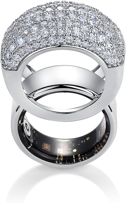 PAVOI 14K Gold Plated Pave Smart Ring Cover Compatible with Oura Ring Gen 4