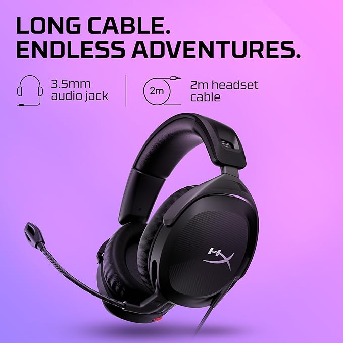 HyperX Cloud Stinger 2 – Gaming Headset, DTS Headphone:X Spatial Audio, Lightweight Over-Ear Headset with mic, Swivel-to-Mute Function, 50mm Drivers, PC Compatible, Black (Pack of 10)