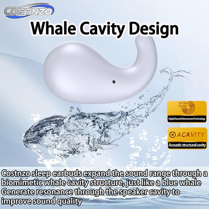 Innovative Sleep Mode Sleep Earbuds for Side Sleepers (Snow) | Comfortable side sleeping, Innovation Sleep Mode, Non-in Ear Canal Design, Invisible Earbuds, Bluetooth 5.4