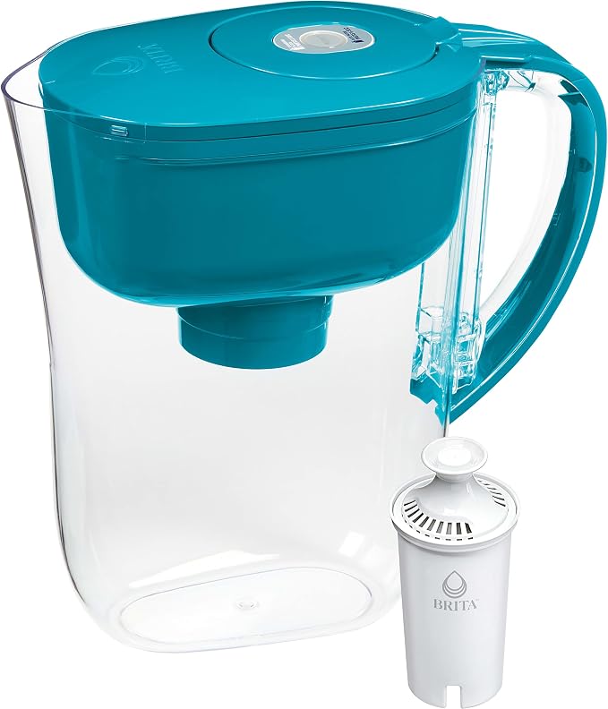 Silonn Ice Maker Countertop & Brita Water Filter Pitcher for Tap and Drinking Water with SmartLight Filter Change Indicator + 1 Standard Filter