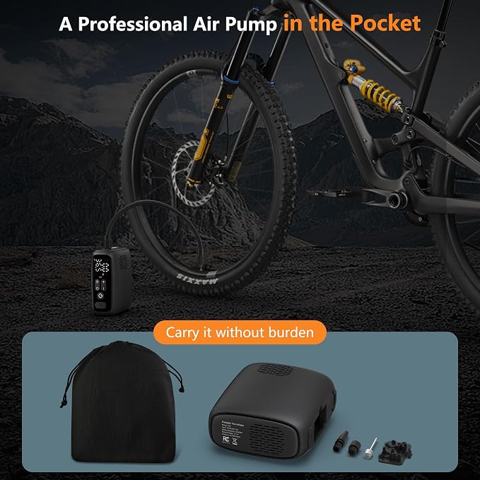 Tire Inflator Portable Air Compressor 150PSI,28 Cylinders 12V Electric Air Compressor,140W Auto Shut-Off with LED Light Air Pump,Portable