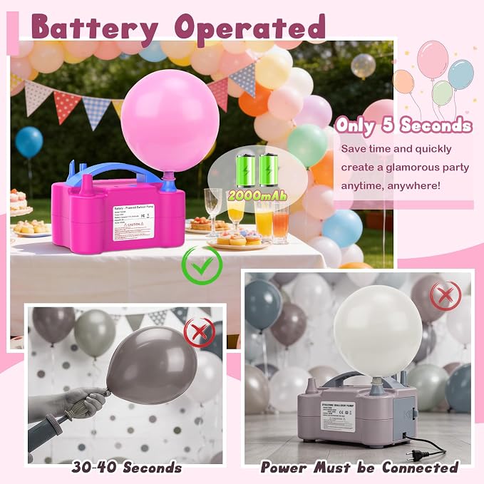 chamvis Balloon Pump Electric, Balloon Air Pump Inflate Pump for Balloons: Blower Machine for Fast and Easy Filling Balloons