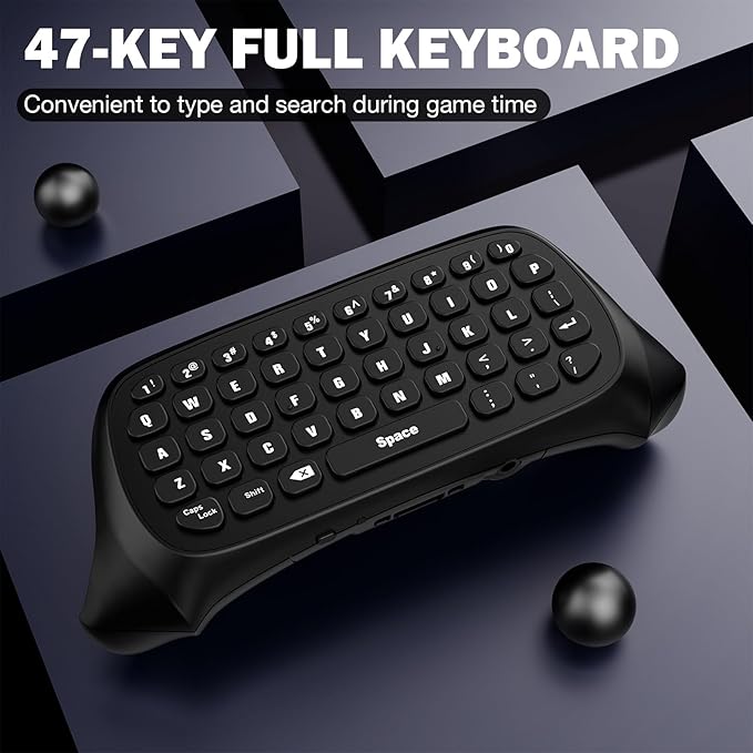MoKo Green Backlight Chatpad for Xbox One Controller/Series X/S, 2.4G Receiver Chatpad Wireless Message Keyboard Keypad with Headset/Audio Jack for Xbox-One/One S/Elite/2 Controller, Carbon Black