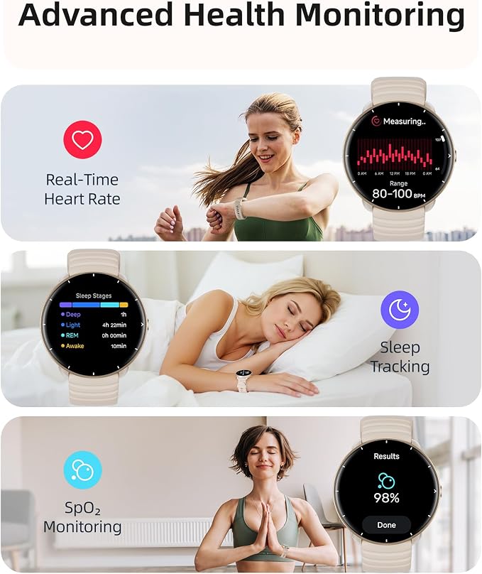 Parsonver Smart Watch for Swimming, 5ATM Waterproof Watch for Pool & Open Water, AI Swim Analysis, Built-in GPS & Compass, AMOLED Fitness Tracker 100+ Sport Mode, Heart Rate Sleep Monitor, French Grey