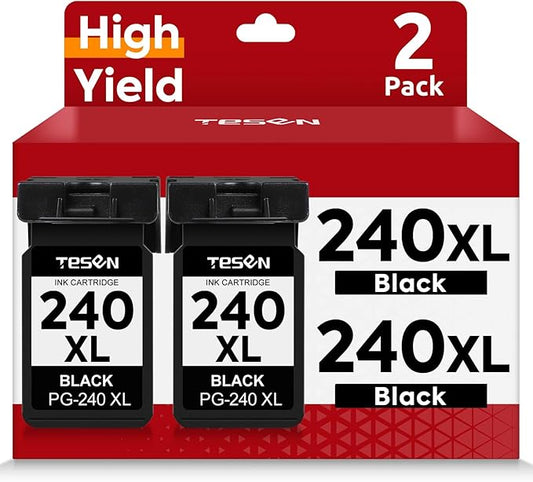 PG-240XL Black Ink Cartridge Replacement for Canon 240XL PG240XL 240 PG-240 PG 240 XL for PIXMA MG3620 MG3600 MG3520 TS5120 TS5100 MG2120 MG2220 MG3220 MX372 MX532 Printer Ink Cartridge (2-Pack Black)