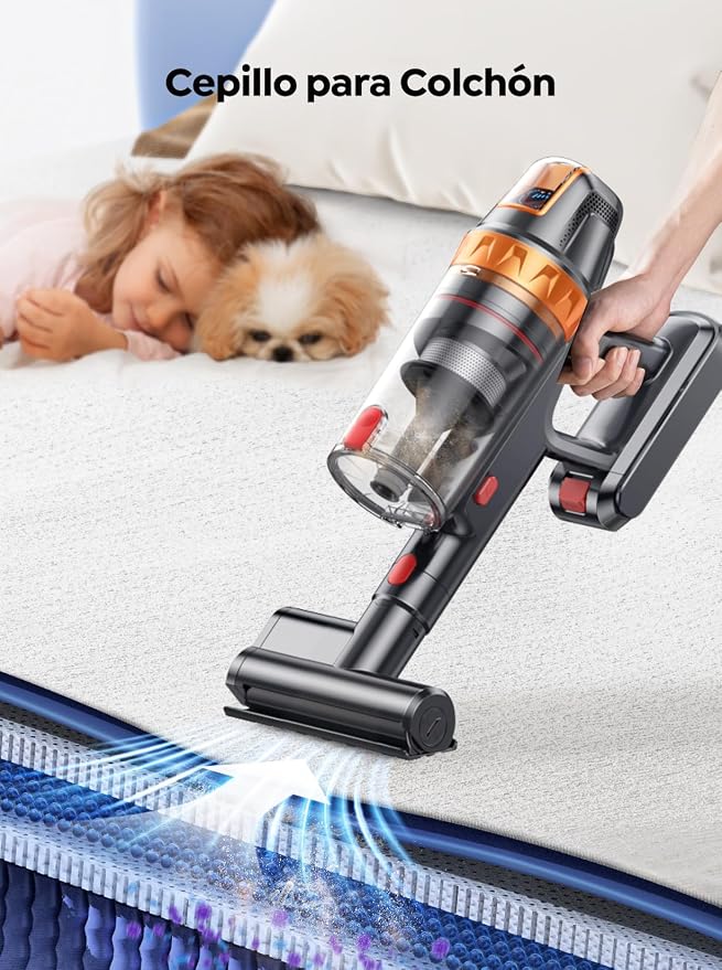 Cordless Vacuum Cleaner, 650W 50KPA 65Min with Extra Mattress Cleaning Tool, Stick Vacuum Cleaners for Home, Self-Standing, Wall Mount Charging, Stick Vacuum Cordless for Floor Pet Hair Carpet