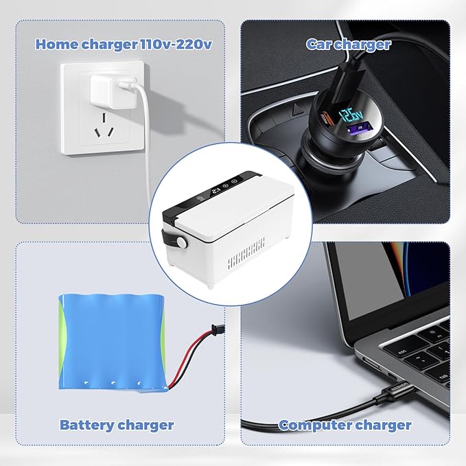 Electric Insulin Cooler Travel Case, Mini Insulin Fridge Box, Portable Insulin Refrigerator, Diabetic Insulin Cooler, TSA Approved Temperature Control LED Display, Rechargeable Battery