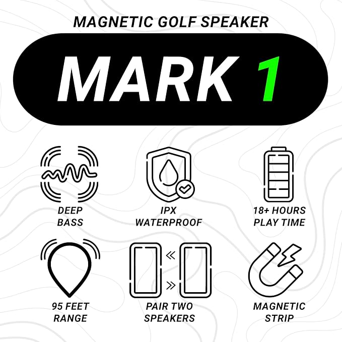 Magnetic Golf Cart Speaker Bluetooth, 40W Loud Golf Speaker, IPX7 Waterproof, Deep Bass, 30H Battery, EQ Settings, TWS Dual Pairing, Portable Bluetooth Speaker by Prism Golf Co.