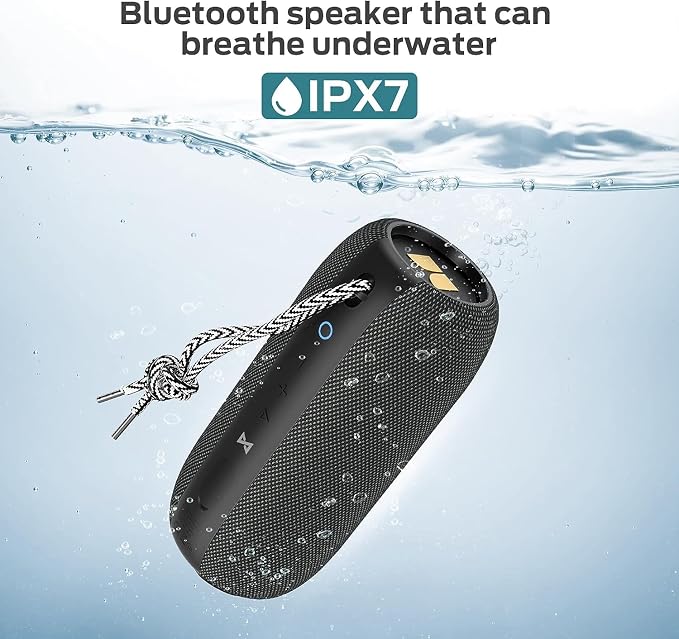Monster S320 Bluetooth Speaker, 40W True Wireless,360° Stereo Sound Effect,IPX7 Waterproof, 32 Hour Playing Time,Suitable for Outdoor Portable Speaker,Black